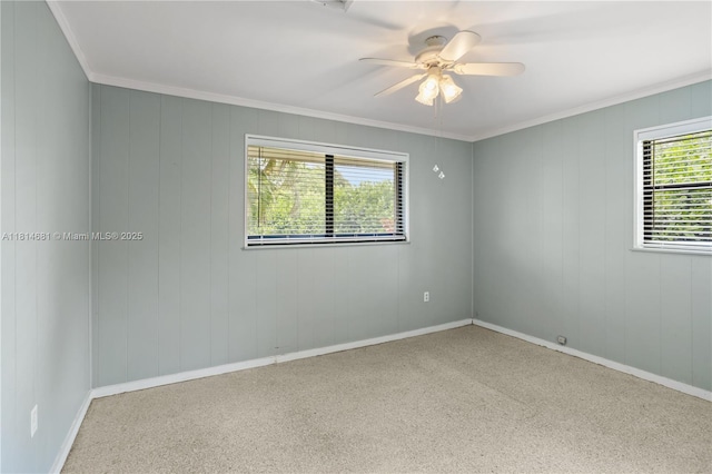 4878 NW 2nd Ct, Plantation, FL 33317 - empty room with ceiling fan, crown molding, and baseboards