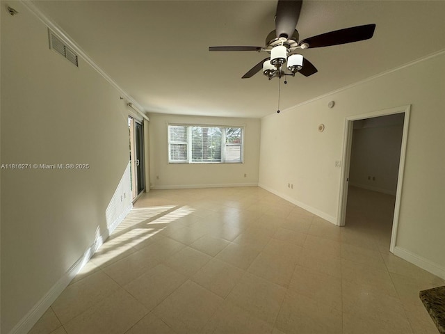 19900 E Country Club Dr Unit 209, Aventura, FL 33180 - unfurnished room with a ceiling fan, baseboards, and crown molding