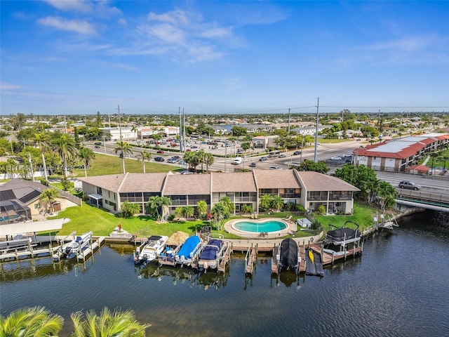 4803 SW Santa Barbara Ct Unit 5, Cape Coral, FL 33914 - bird's eye view of a large body of water and a pool area