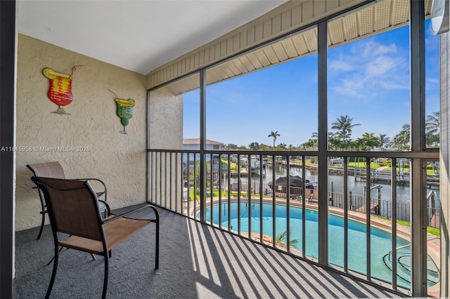 4803 SW Santa Barbara Ct Unit 5, Cape Coral, FL 33914 - sunroom with a water view