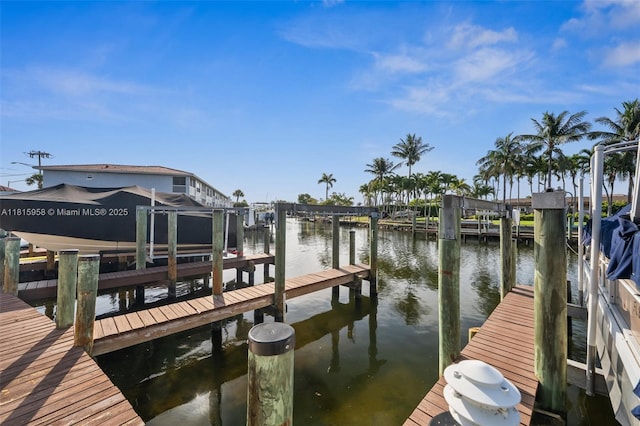 4803 SW Santa Barbara Ct Unit 5, Cape Coral, FL 33914 - dock area with boat lift and a water view