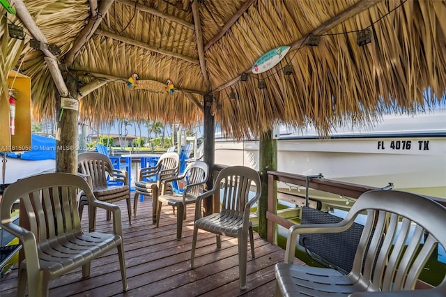 4803 SW Santa Barbara Ct Unit 5, Cape Coral, FL 33914 - wooden terrace with a gazebo