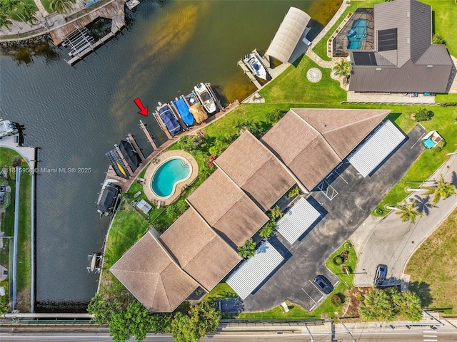 4803 SW Santa Barbara Ct Unit 5, Cape Coral, FL 33914 - aerial view of a pool area and a nearby body of water