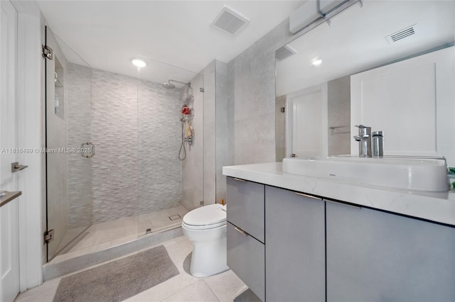 1155 Brickell Bay Dr Unit 3002, Miami, FL 33131 - full bath featuring vanity, tile patterned flooring, a stall shower, and recessed lighting