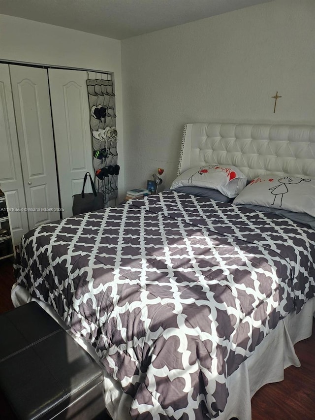 110 SE 2nd St Unit 210, Hallandale Beach, FL 33009 - bedroom with wood finished floors and a closet