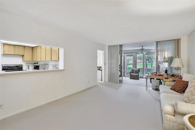 9510 Seagrape Dr Unit 101, Davie, FL 33324 - living room with a ceiling fan