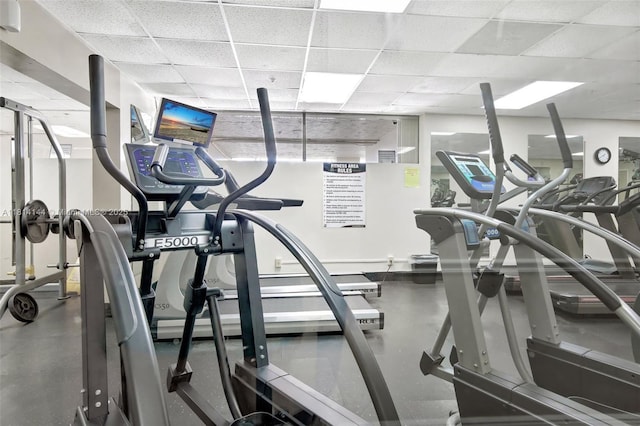 9510 Seagrape Dr Unit 101, Davie, FL 33324 - exercise room with a paneled ceiling