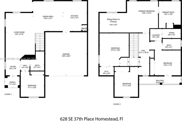628 SE 37th Pl, Homestead, FL 33033 - property floor plan
