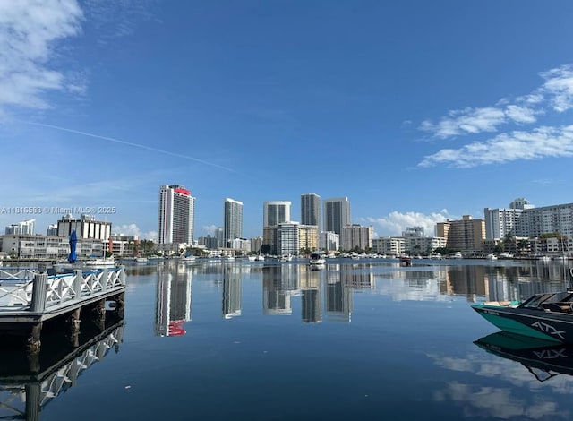 430 Golden Isles Dr Unit 301, Hallandale Beach, FL 33009 - water view with skyline