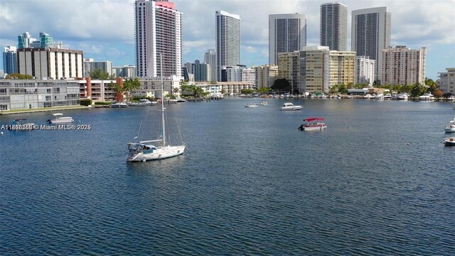 430 Golden Isles Dr Unit 301, Hallandale Beach, FL 33009 - water view featuring skyline