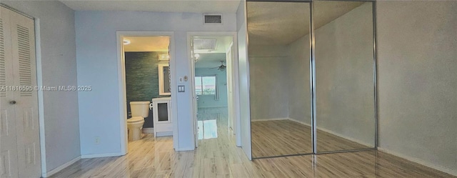 1401 SW 134th Way Unit 412C, Pembroke Pines, FL 33027 - interior space with wood finished floors, a ceiling fan, and a closet