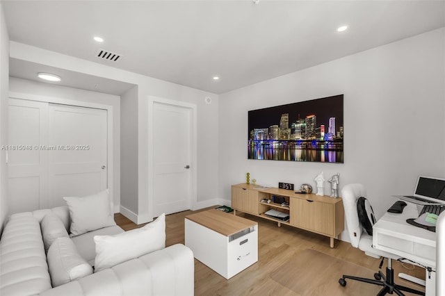 92 SW 3rd St Unit 5204, Miami, FL 33130 - office space featuring light wood finished floors, baseboards, and recessed lighting