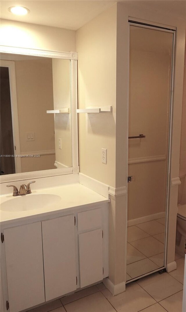 4226 42nd Way, West Palm Beach, FL 33407 - bathroom featuring tile patterned floors, vanity, toilet, and recessed lighting
