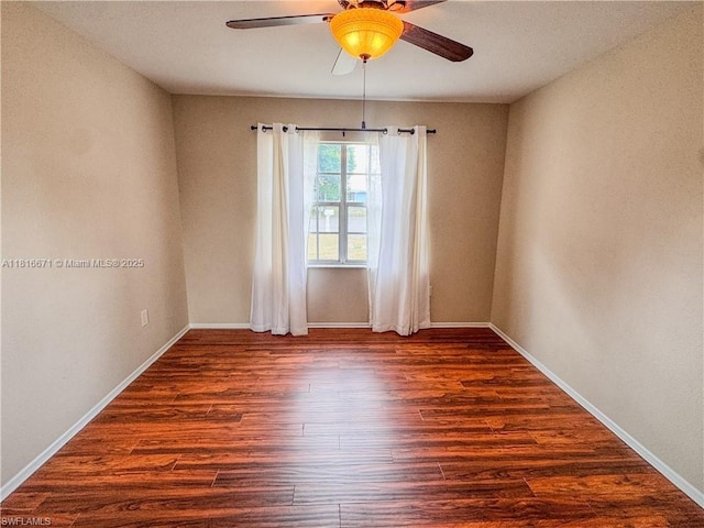 2016 Mariner Ct, La Belle, FL 33935 - spare room with ceiling fan, wood finished floors, and baseboards