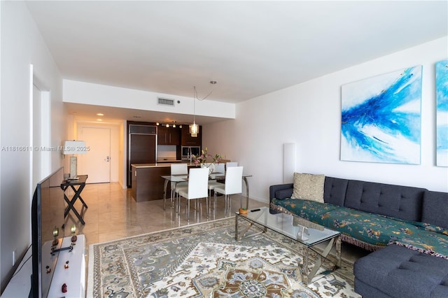 475 Brickell Ave Unit 3512, Miami, FL 33131 - living room featuring light marble finish flooring