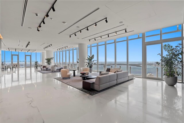 300 Biscayne Blvd Way Unit 3506, Miami, FL 33131 - lobby with a water view, expansive windows, and a surveillance system