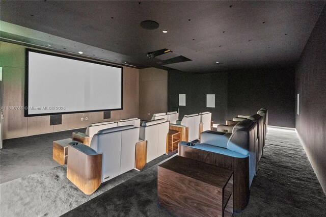 300 Biscayne Blvd Way Unit 3506, Miami, FL 33131 - home theater with dark colored carpet and recessed lighting