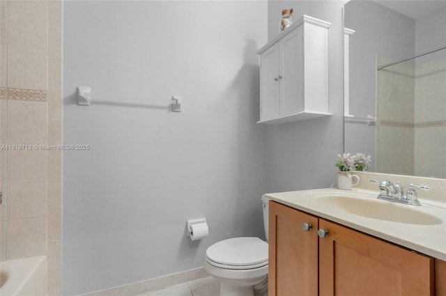 14063 SW 49th Ct Unit 4, Miramar, FL 33027 - full bath featuring vanity, toilet, tile patterned floors, and baseboards