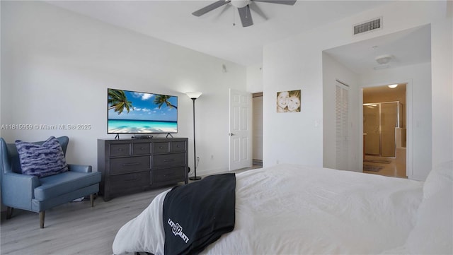 8390 SW 72nd Ave Unit 811, Miami, FL 33143 - bedroom with wood finished floors and a ceiling fan
