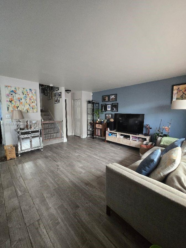 4560 SW 68th Ct Cir Unit 61-9, Miami, FL 33155 - living area featuring wood finished floors and stairs
