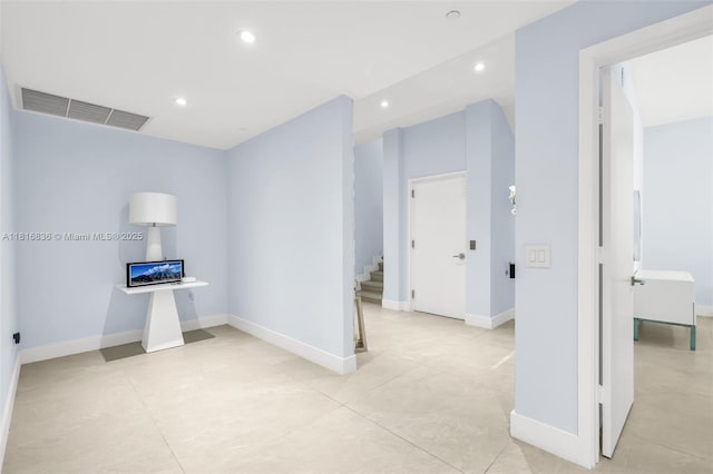 650 NE 32nd St Unit Bh4, Miami, FL 33137 - hall with recessed lighting, baseboards, and stairs