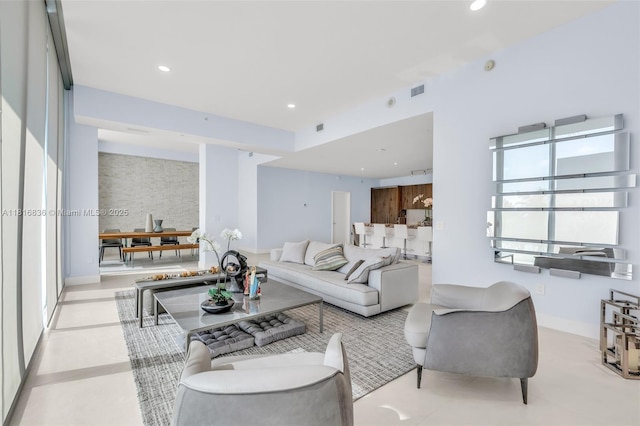 650 NE 32nd St Unit Bh4, Miami, FL 33137 - living area with recessed lighting and baseboards