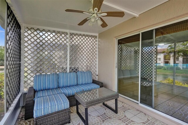 2388 NW 97th Way, Pembroke Pines, FL 33024 - sunroom / solarium with ceiling fan, healthy amount of natural light, and an outdoor hangout area