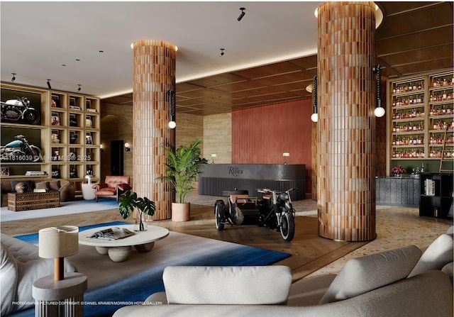 94 NE 29th St Unit 614, Miami, FL 33137 - community lobby with wooden walls