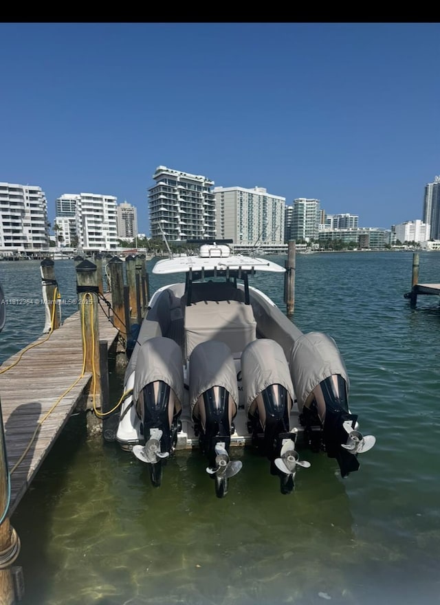 900 Bay Dr Unit Ds18, Miami Beach, FL 33141 - dock area with a view of skyline and a water view