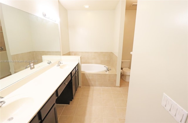 9120 SW 227th Ter, Cutler Bay, FL 33190 - bathroom featuring tile patterned floors, a bath, and double vanity
