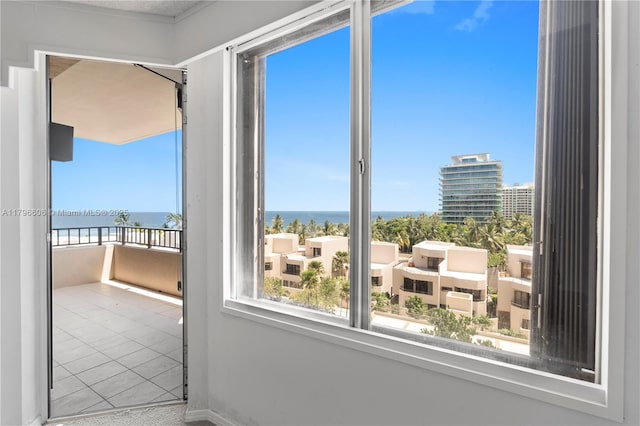 201 Crandon Blvd Unit 633, Key Biscayne, FL 33149 - tiled empty room with healthy amount of natural light and a water view