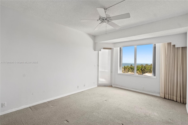 201 Crandon Blvd Unit 633, Key Biscayne, FL 33149 - carpeted empty room with a ceiling fan and a textured ceiling