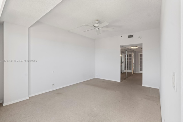 201 Crandon Blvd Unit 633, Key Biscayne, FL 33149 - empty room featuring carpet floors, ceiling fan, and french doors