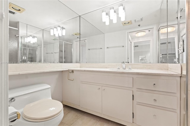 201 Crandon Blvd Unit 633, Key Biscayne, FL 33149 - bathroom with vanity, a shower stall, and tile patterned floors