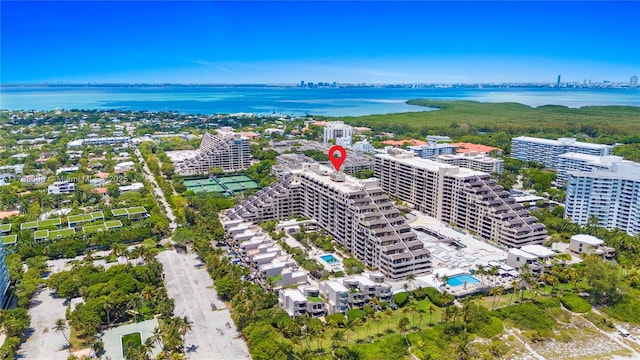 201 Crandon Blvd Unit 633, Key Biscayne, FL 33149 - view of urban area featuring a large body of water and a pool area