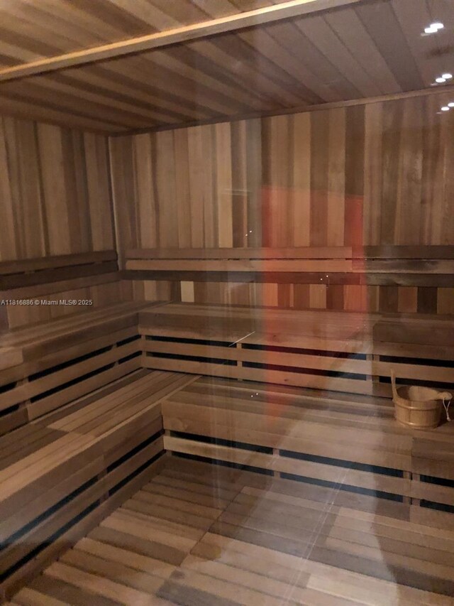 1600 NE 1st Ave Unit 3319, Miami, FL 33132 - relaxing sauna / steam room featuring wood walls and wooden ceiling
