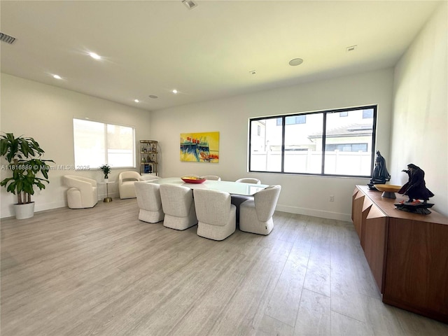 8167 NW 45th St, Doral, FL 33166 - dining room with light wood-type flooring, baseboards, and recessed lighting