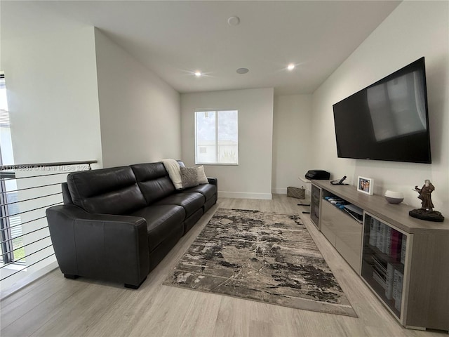 8167 NW 45th St, Doral, FL 33166 - living area with light wood finished floors, recessed lighting, and baseboards