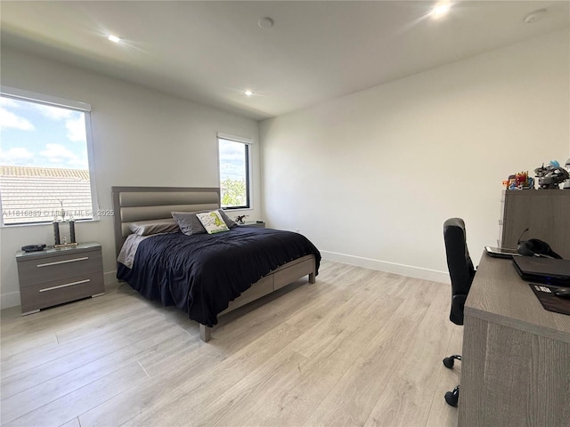 8167 NW 45th St, Doral, FL 33166 - bedroom featuring light wood finished floors, baseboards, a desk, and recessed lighting