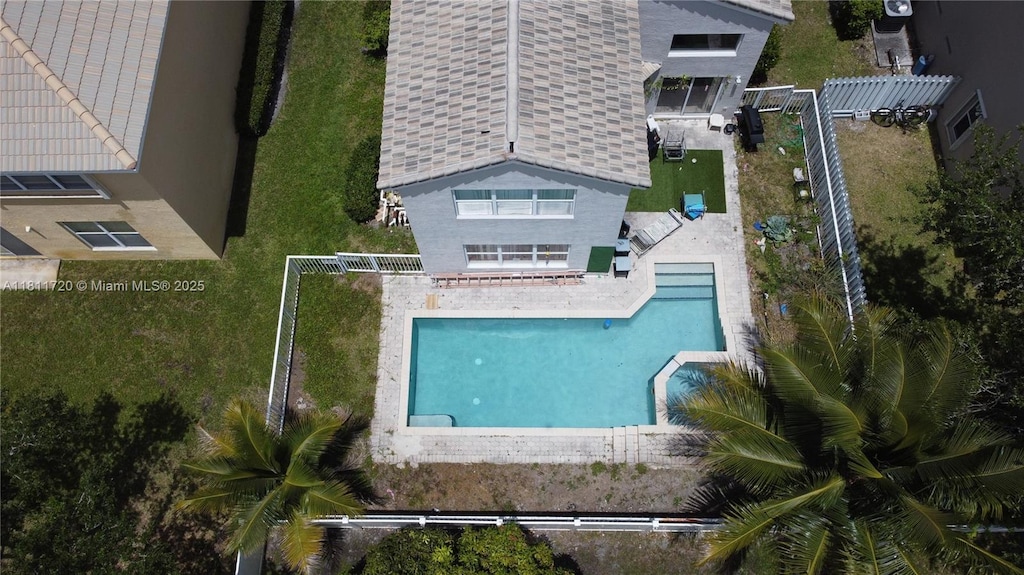 16390 SW 28th Ct, Miramar, FL 33027 - view from above of property with a pool area
