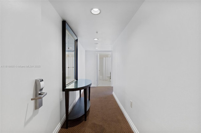 17375 Collins Ave Unit 1908, Sunny Isles Beach, FL 33160 - hall featuring baseboards, carpet flooring, and recessed lighting