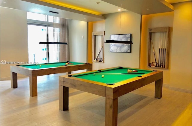 488 NE 18th St Unit 3911, Miami, FL 33132 - playroom featuring billiards table and light wood-type flooring