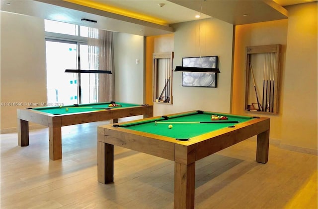 488 NE 18th St Unit 3911, Miami, FL 33132 - game room featuring billiards table and light wood-type flooring