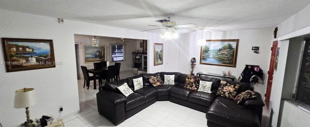 400 NW 41st Ave, Coconut Creek, FL 33066 - living area with ceiling fan and light tile patterned floors