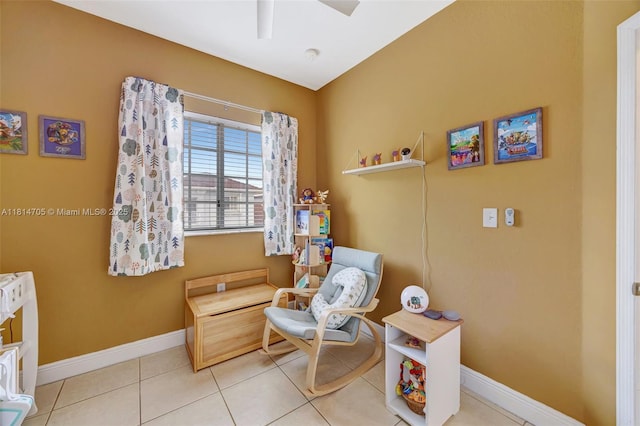 14521 SW 29th Ter Unit 14521, Miami, FL 33175 - living area with tile patterned flooring and a ceiling fan