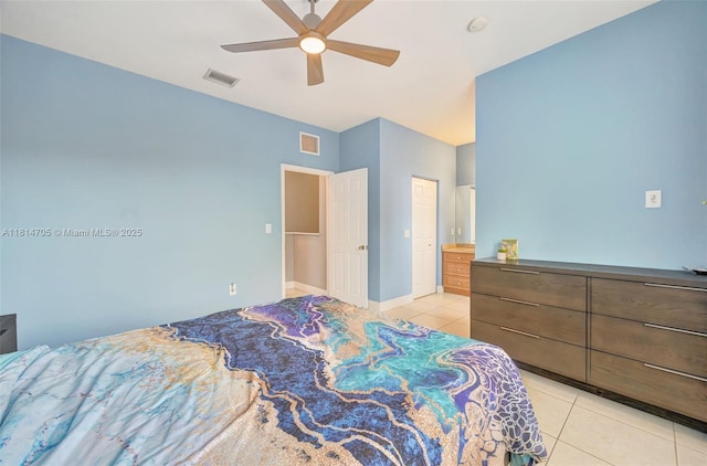 14521 SW 29th Ter Unit 14521, Miami, FL 33175 - bedroom featuring light tile patterned flooring and a ceiling fan