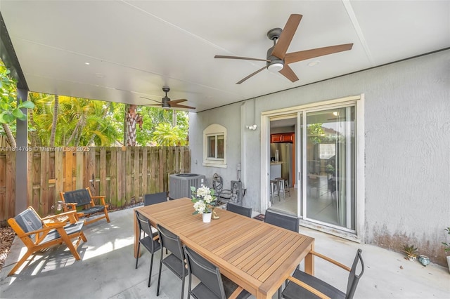 14521 SW 29th Ter Unit 14521, Miami, FL 33175 - view of patio with outdoor dining area and ceiling fan