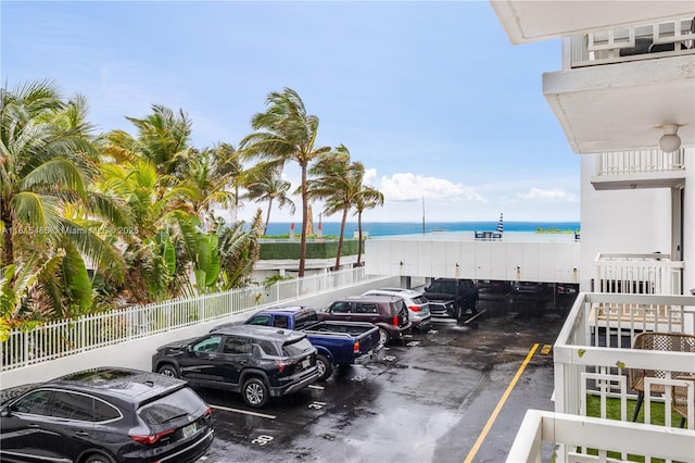 401 Ocean Dr Unit 221, Miami Beach, FL 33139 - uncovered parking lot featuring a water view