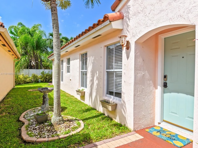 18424 NW 21st St, Pembroke Pines, FL 33029 - property entrance featuring stucco siding and a tile roof