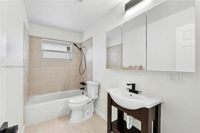 3655 Stirling Rd, Hollywood, FL 33312 - full bath featuring vanity, toilet, shower / washtub combination, tile patterned flooring, and baseboards